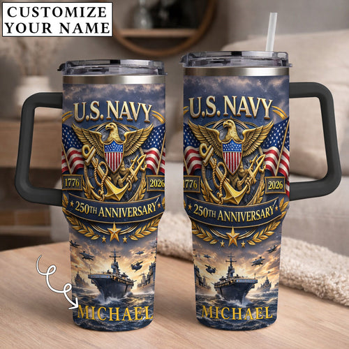 USA 250th Anniversary U.S. Navy - Custom Name 40oz Tumbler