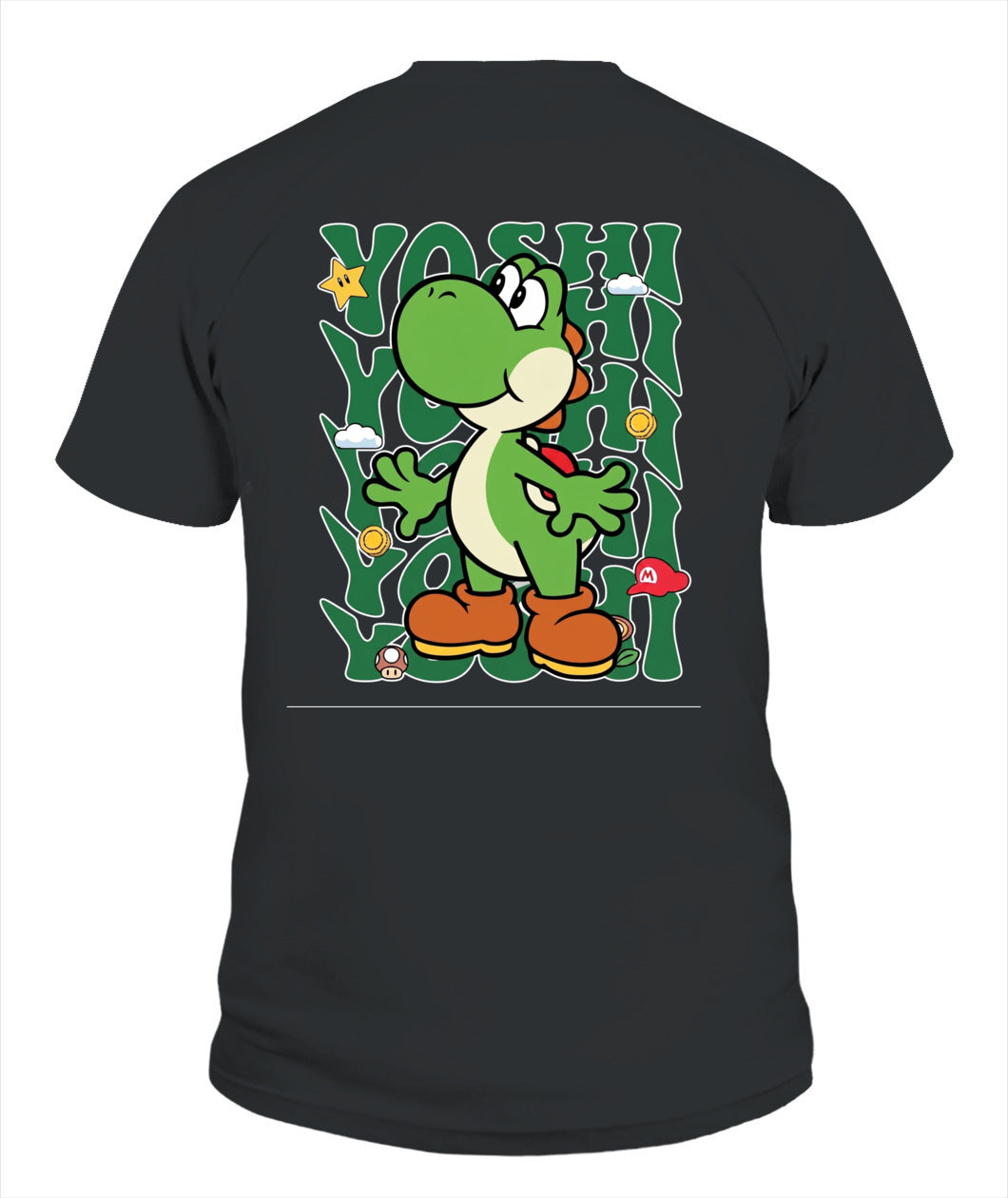 Classic Mario Yoshi Action 2-Side Printed Graphic Shirt