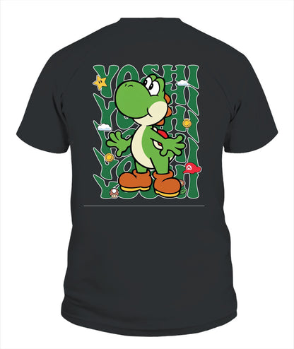 Classic Mario Yoshi Action 2-Side Printed Graphic Shirt