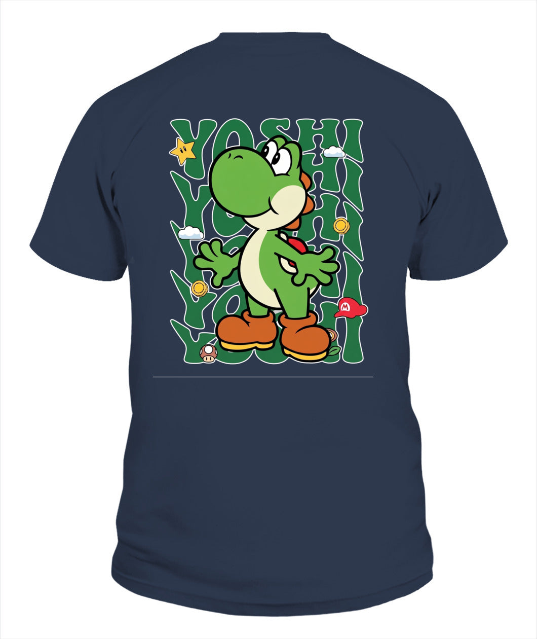 Classic Mario Yoshi Action 2-Side Printed Graphic Shirt