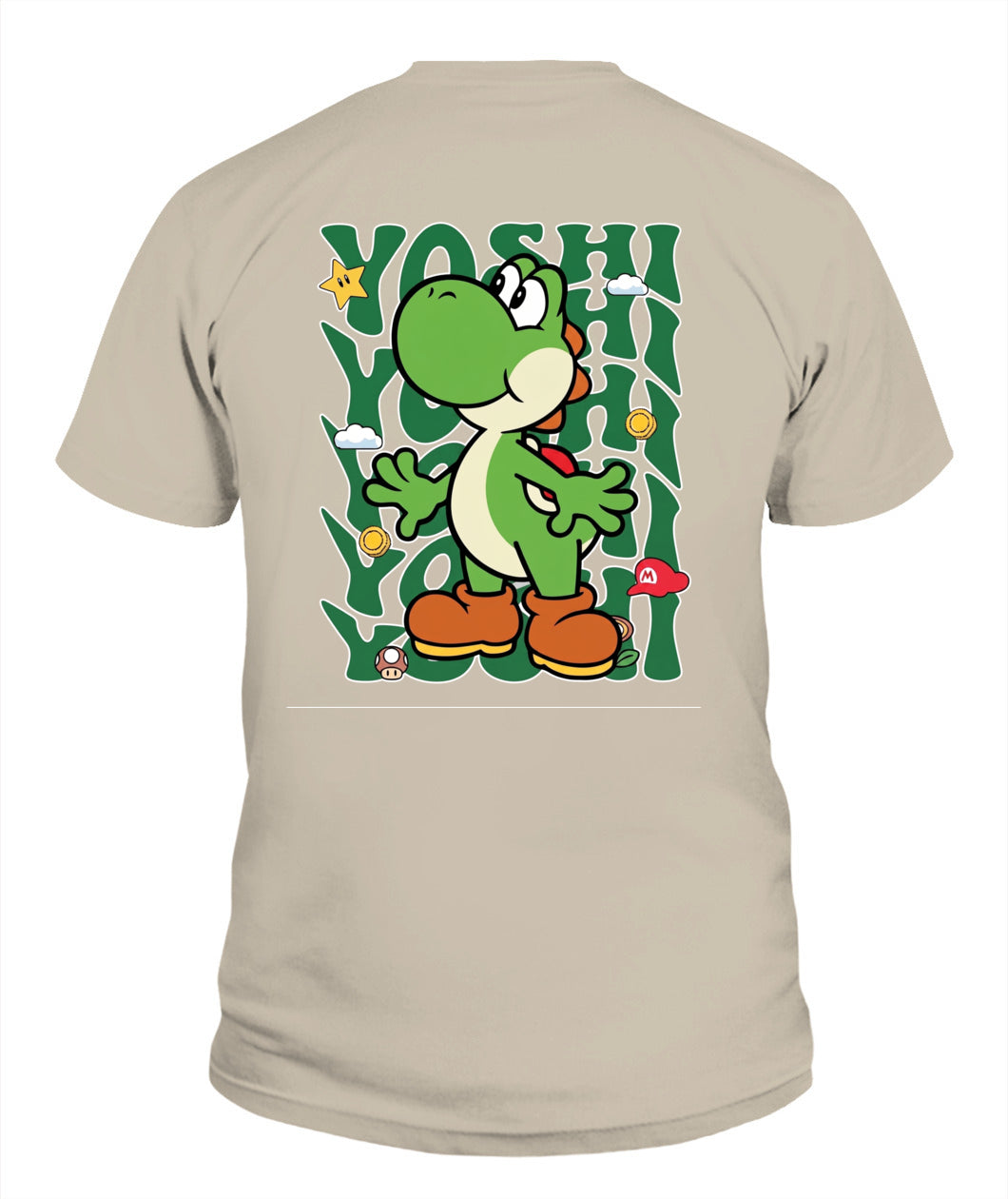 Classic Mario Yoshi Action 2-Side Printed Graphic Shirt