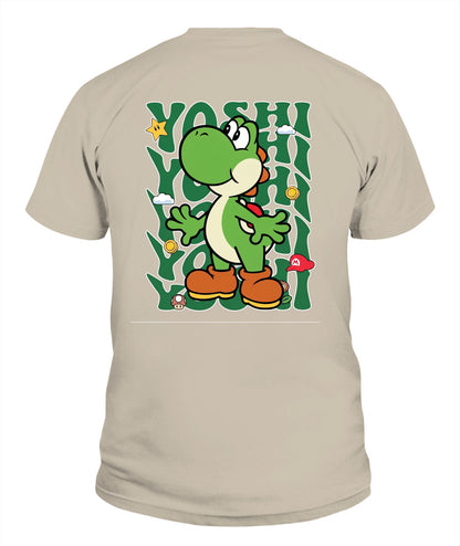 Classic Mario Yoshi Action 2-Side Printed Graphic Shirt