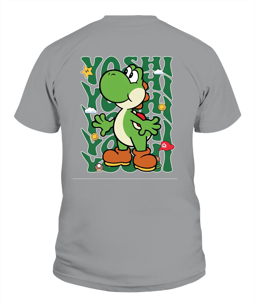 Classic Mario Yoshi Action 2-Side Printed Graphic Shirt