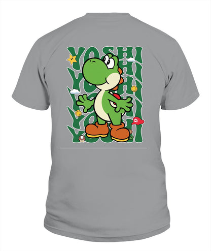 Classic Mario Yoshi Action 2-Side Printed Graphic Shirt