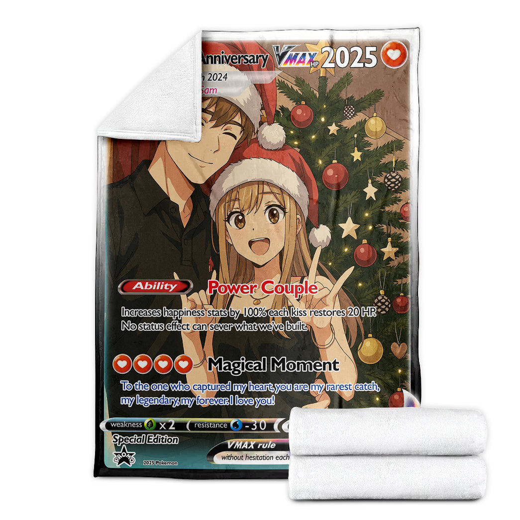 Personalized PKM Couple Photo Art Blanket - Anniversary Edition