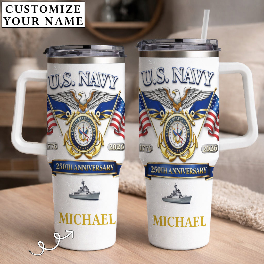 USA 250th Anniversary U.S. Navy - Custom Name 40oz Tumbler