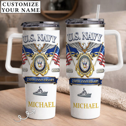 USA 250th Anniversary U.S. Navy - Custom Name 40oz Tumbler