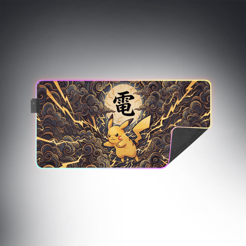 PKM Pikachu Kanji Led Mouse Pad