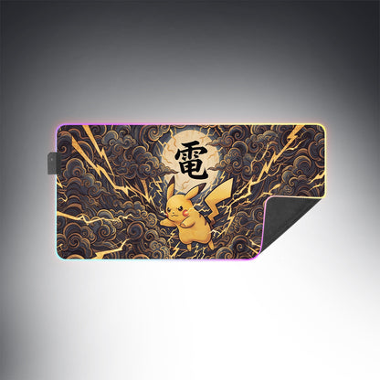PKM Pikachu Kanji Led Mouse Pad
