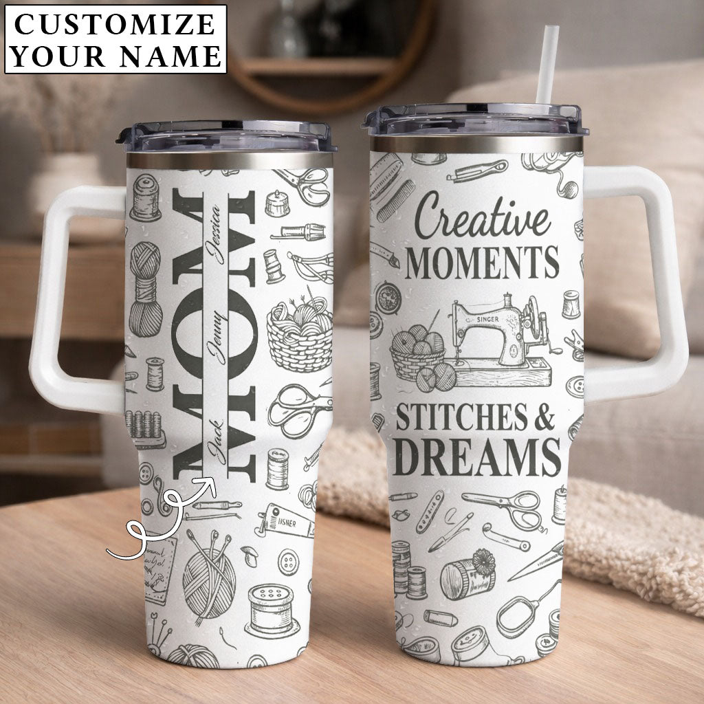 Creative Moments Stitches And Dreams - Personalized 40oz Tumbler