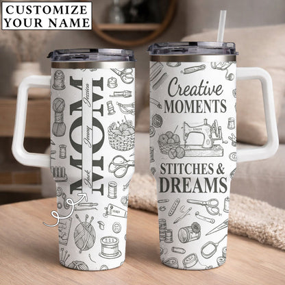 Creative Moments Stitches And Dreams - Personalized 40oz Tumbler