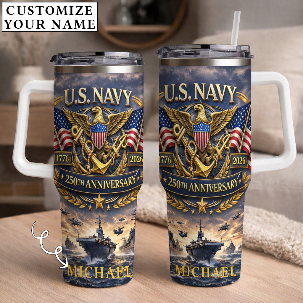 USA 250th Anniversary U.S. Navy - Custom Name 40oz Tumbler