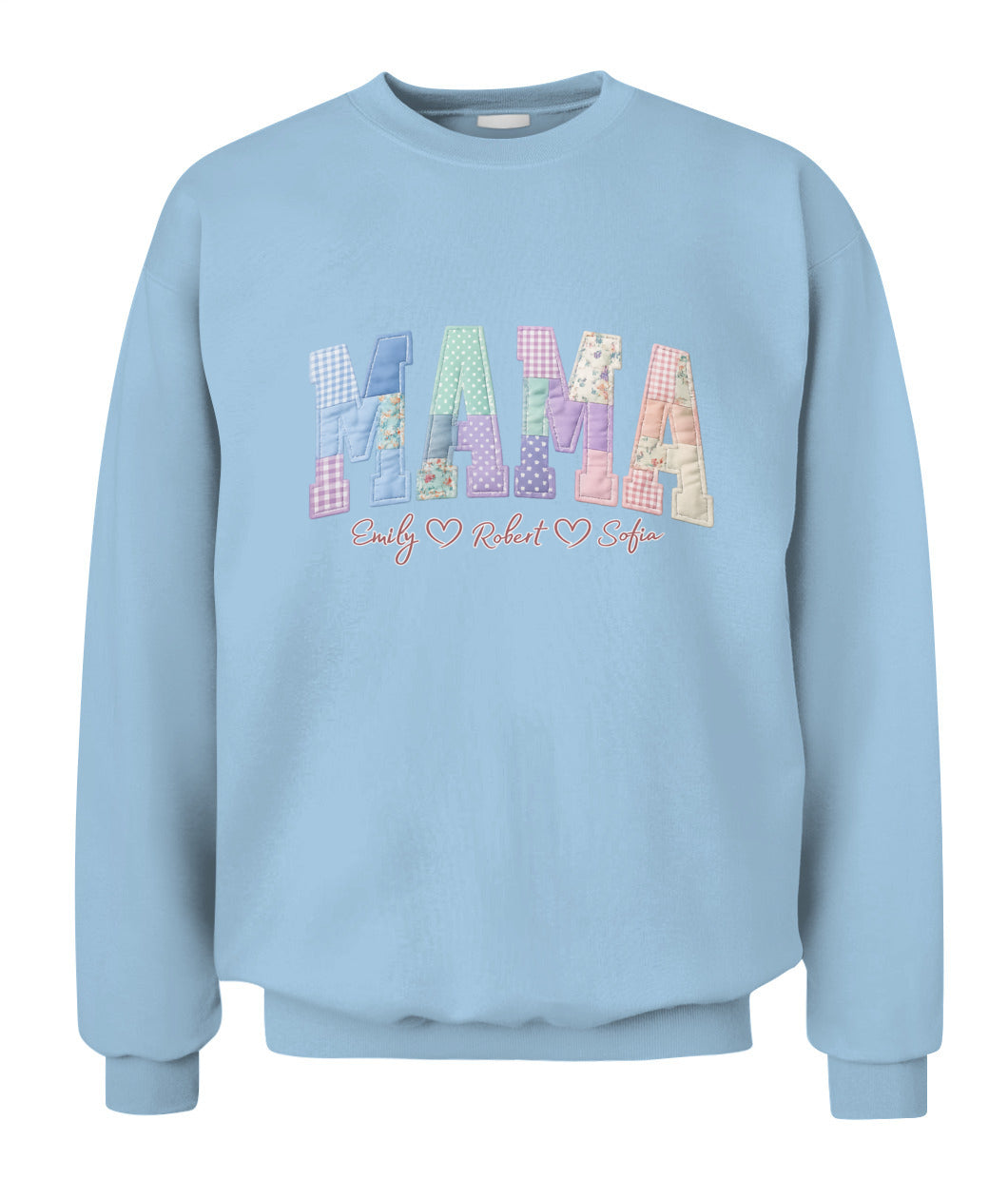 Personalized Mama Gigi Grandma Custom  Faux 3D Patchwork T-Shirt Sweatshirt