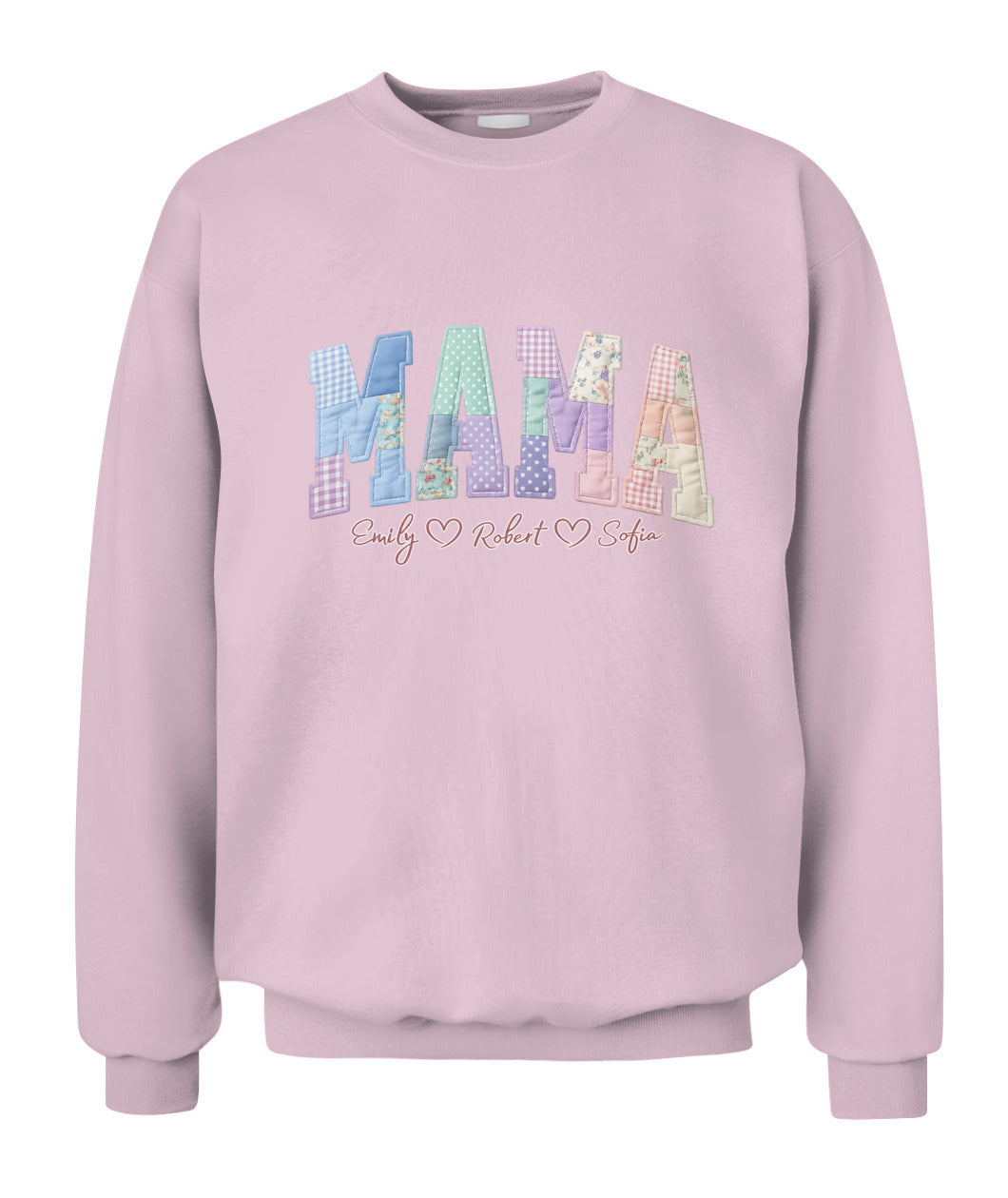 Personalized Mama Gigi Grandma Custom  Faux 3D Patchwork T-Shirt Sweatshirt