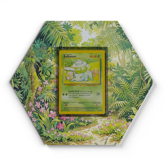 44/102 Bulbasaur Pokémon Card Artwork Hexagon Display