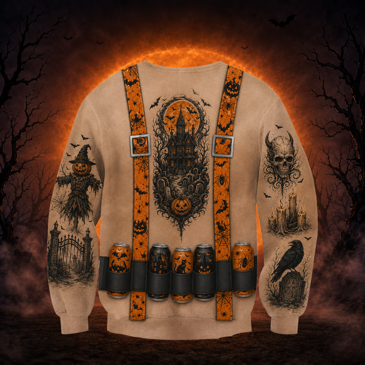 Personalized Halloween Tie Soldier Style Funny Sweatshirt