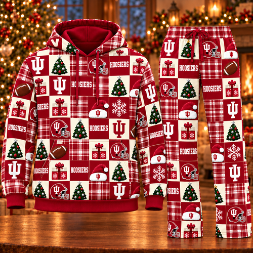 Personalized Hoosiers Christmas Sweatshirt and Lounge Pants