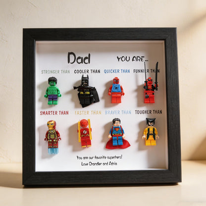 Personalized Superhero Minifigure Frame Best Dad Gift