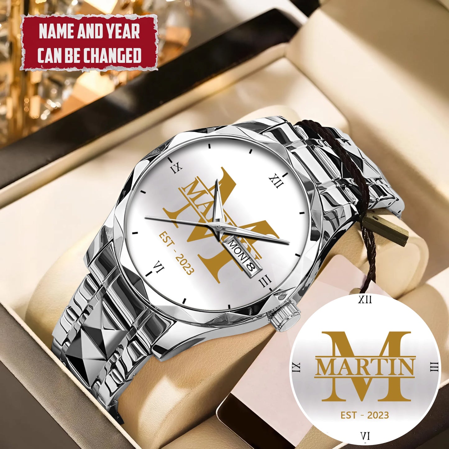 Personalized Name & Year Watch Father's Day Gift For Him