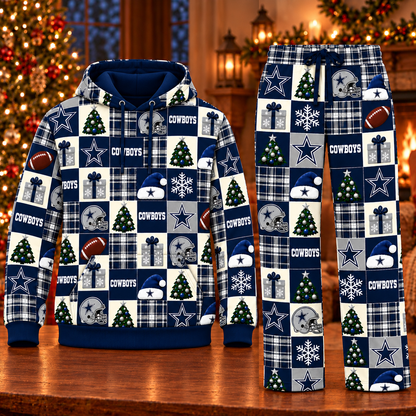 Personalized Cowboys Christmas Sweatshirt and Lounge Pants
