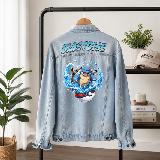 PKM Blastoise Custom Lightweight Denim Jacket