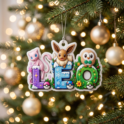 Personalized PKM Custom Name 2D Flat Acrylic Ornament