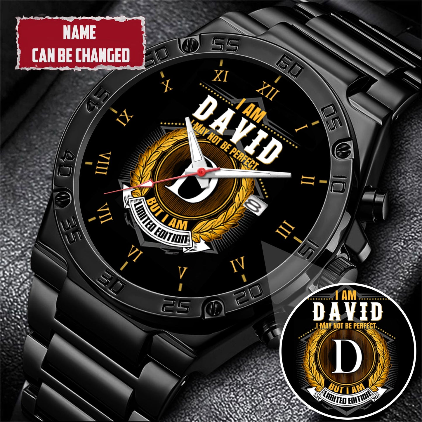 Personalized Limited Edition Name EST Watch for Him Dad Boyfriend