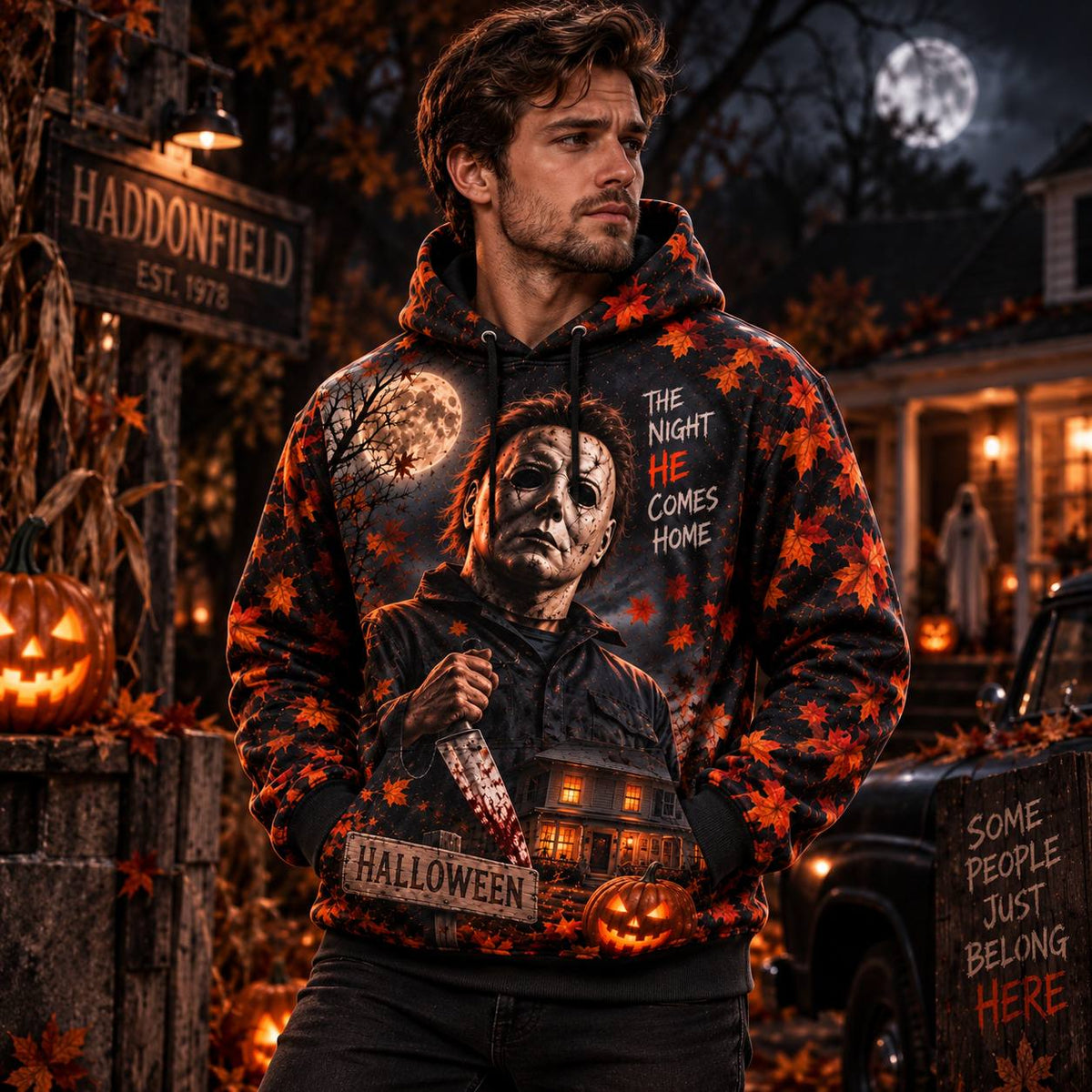 Halloween Michael Myers AOP T-Shirt Sweatshirt Hoodie