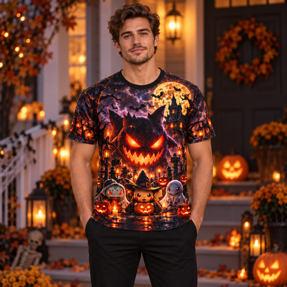 Halloween PKM Same Night Different Adventures AOP T-Shirt Sweatshirt Hoodie
