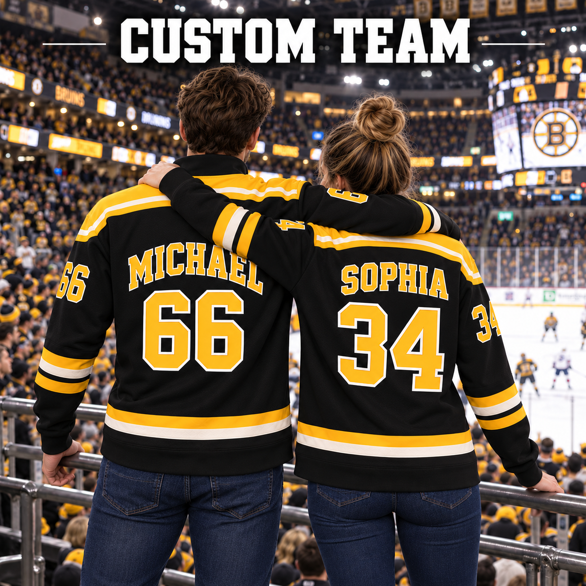 Personalized Custom Team Quarter-Zip Sweatshirt, Custom Name and Number