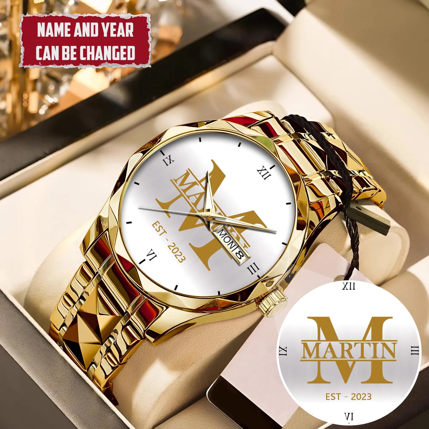 Personalized Name & Year Watch Father's Day Gift For Him