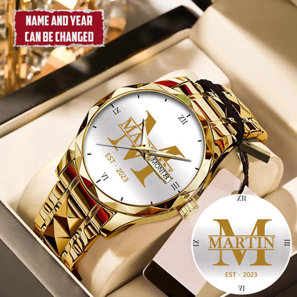 Personalized Name & Year Watch Father's Day Gift For Him