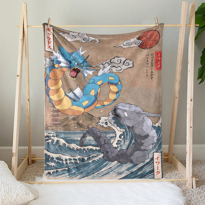 PKM Gyarados & Onix Custom Fleece Blanket