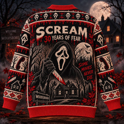 Halloween Scream 30th Anniversary Ugly Cardigan