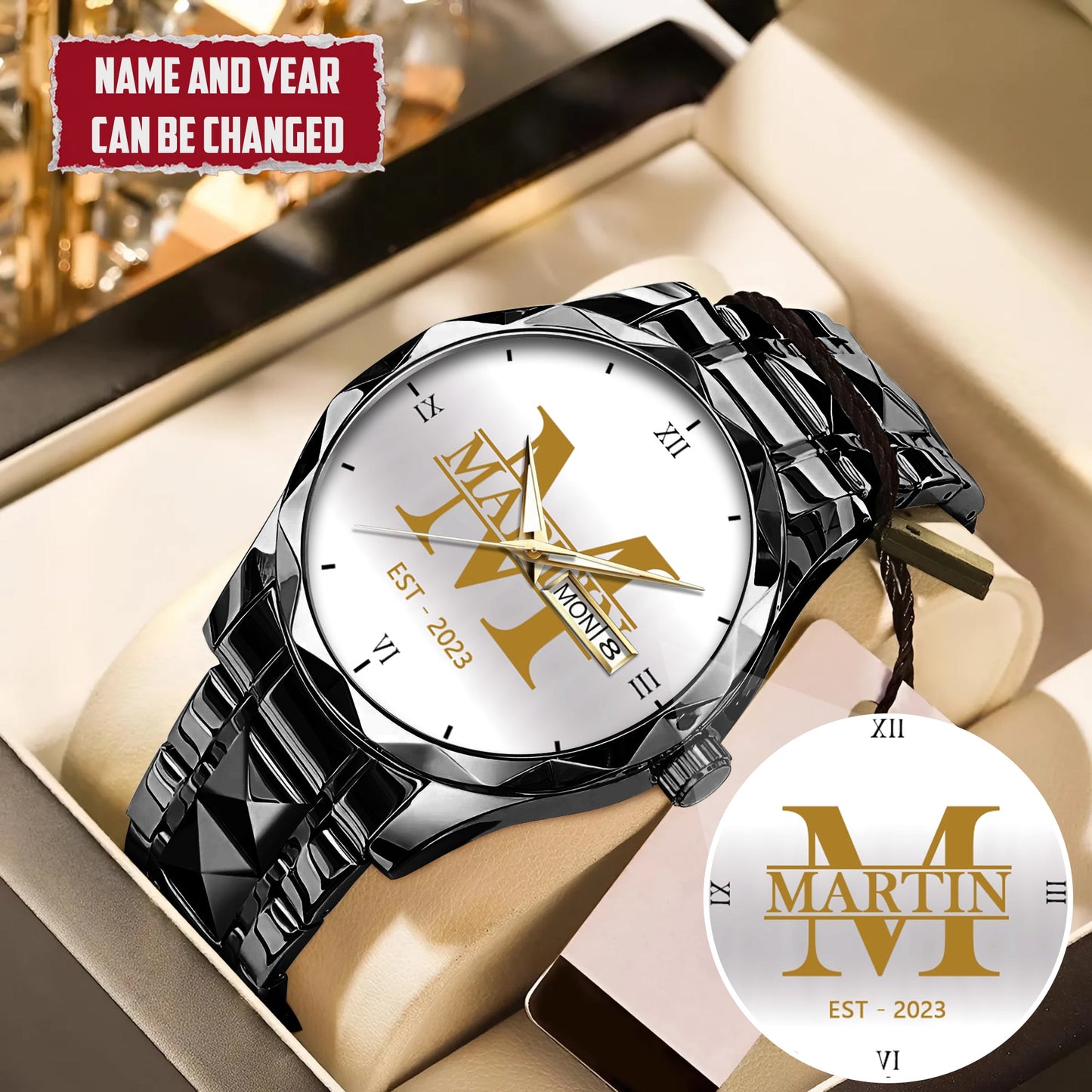 Personalized Name & Year Watch Father's Day Gift For Him