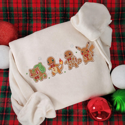 Personalized Embroidered Christmas PKM Gingerbread Sweatshirt