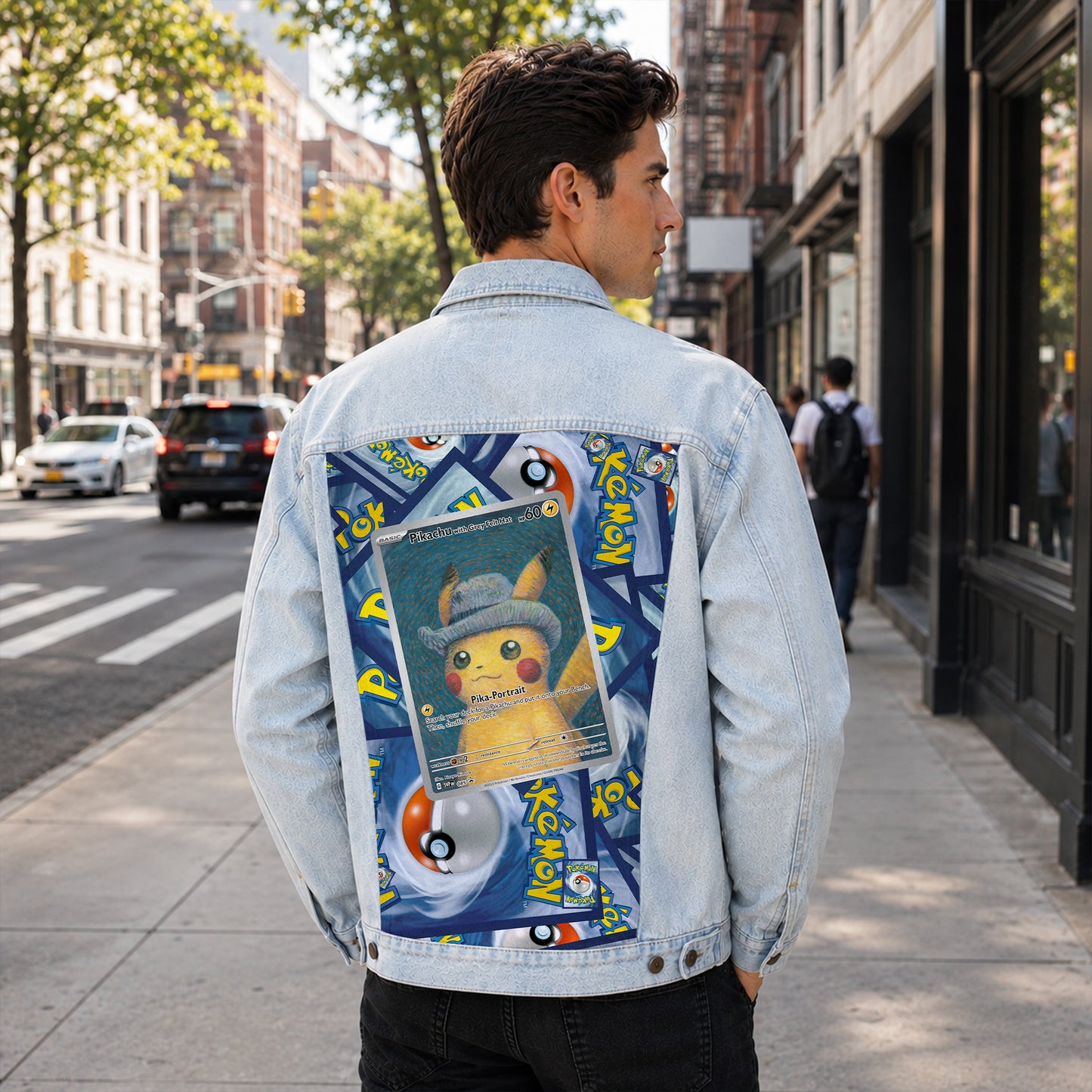 PKM Pikachu Custom Lightweight Denim Jacket