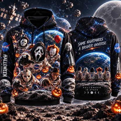Halloween Horror Movie Characters Out Space AOP T-Shirt Sweatshirt Hoodie