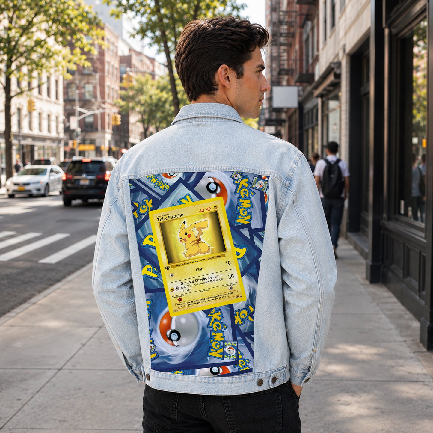 PKM Thicc Pikachu Custom Lightweight Denim Jacket