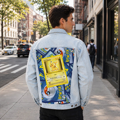 PKM Thicc Pikachu Custom Lightweight Denim Jacket