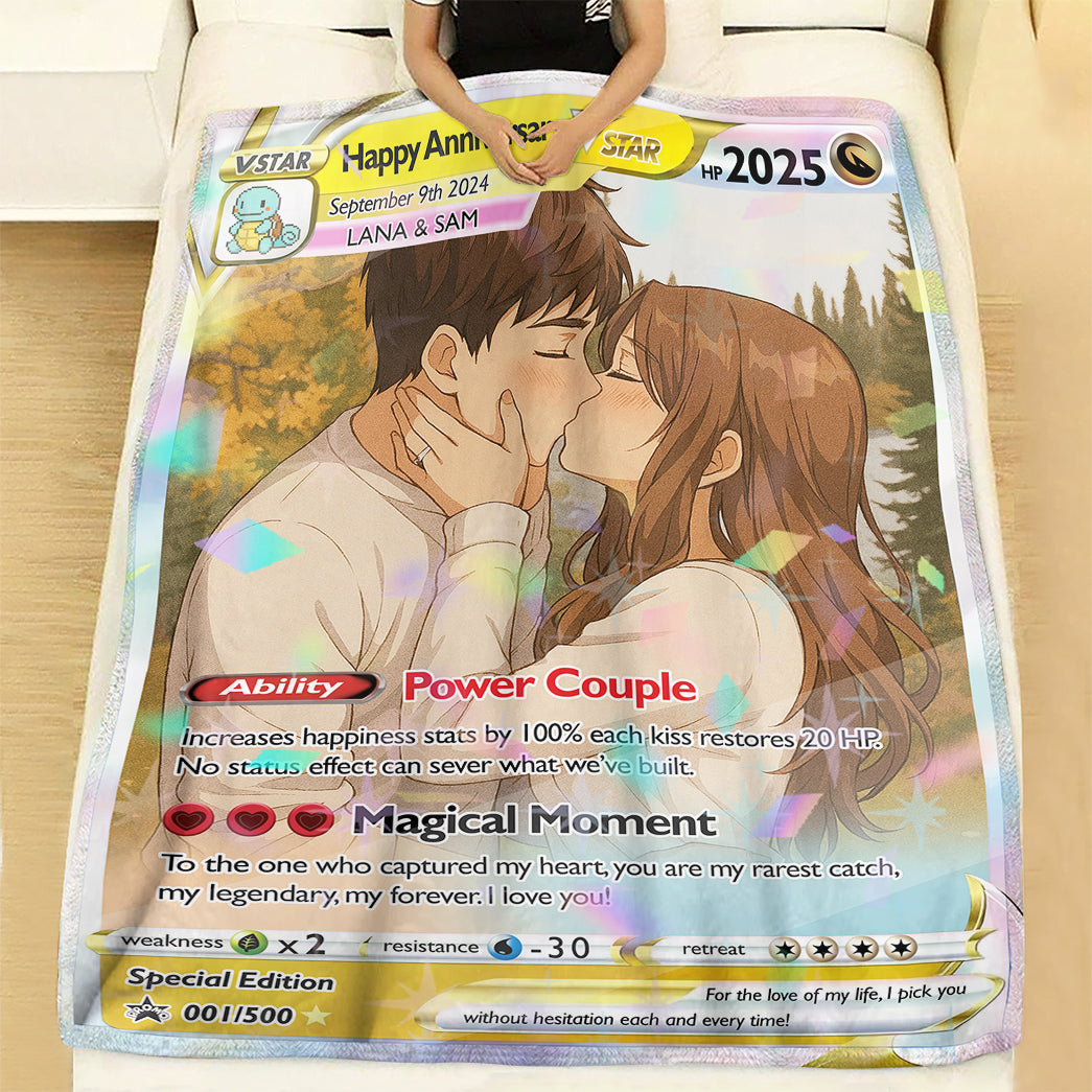 Personalized PKM Couple Photo Art Blanket - Anniversary Edition