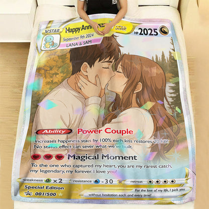 Personalized PKM Couple Photo Art Blanket - Anniversary Edition