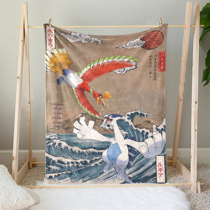 PKM Ho-Oh & Lugia Custom Fleece Blanket