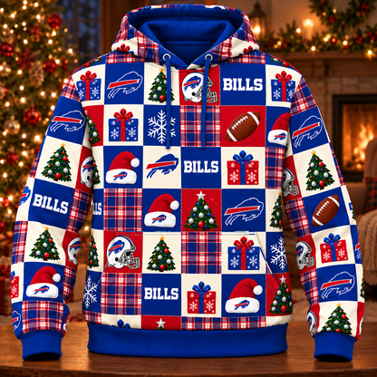 Personalized Bills Christmas Sweatshirt and Lounge Pants