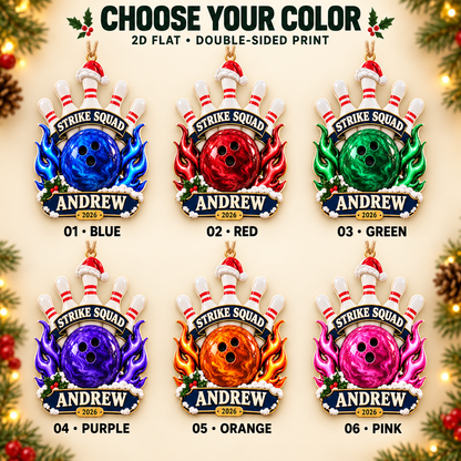Personalized Custom Bowling Team Acrylic Ornament – Custom Name Holiday Gift