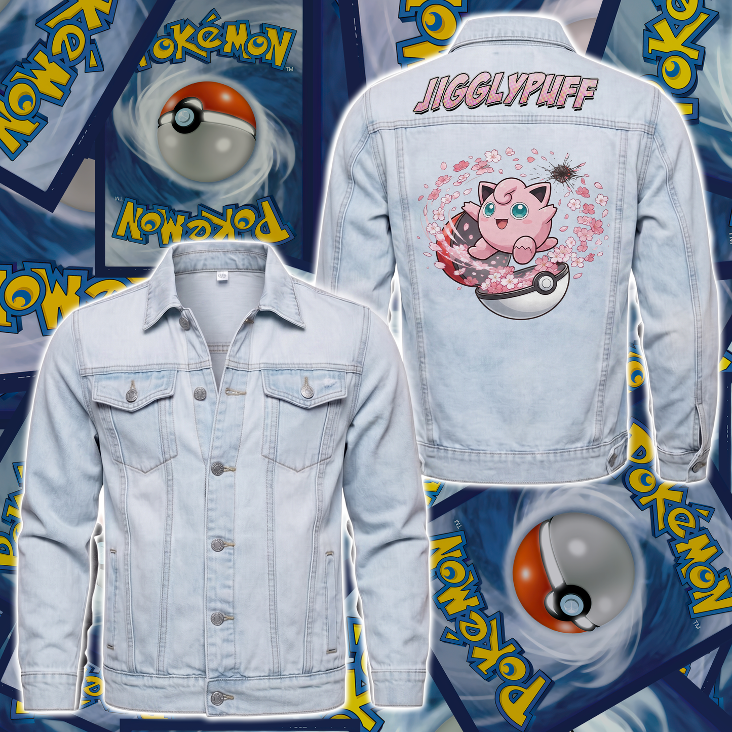 PKM Jigglypuff Custom Lightweight Denim Jacket