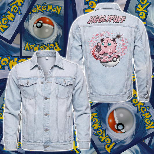 PKM Jigglypuff Custom Lightweight Denim Jacket