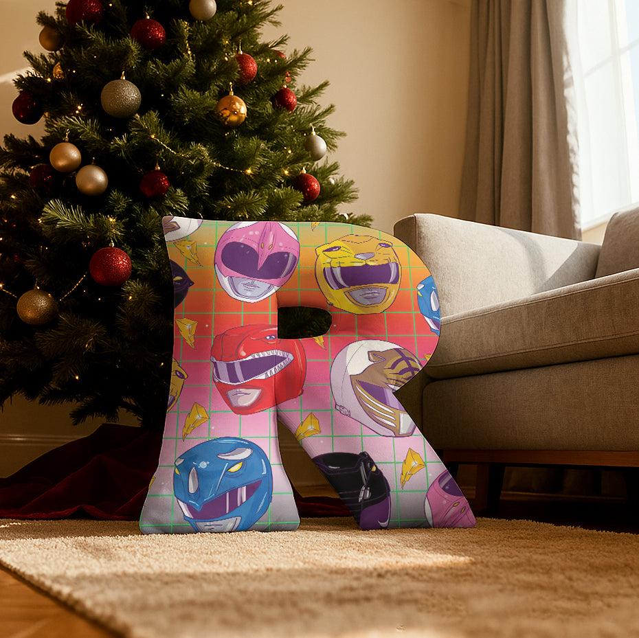Mighty Morphin Power Rangers Alphabet Custom Shaped Pillow