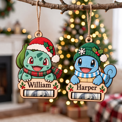Personalized PKM Christmas Money Holder Ornament – Custom Name Wooden Holiday Gift