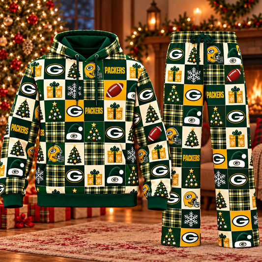 Personalized Packers Christmas Sweatshirt and Lounge Pants